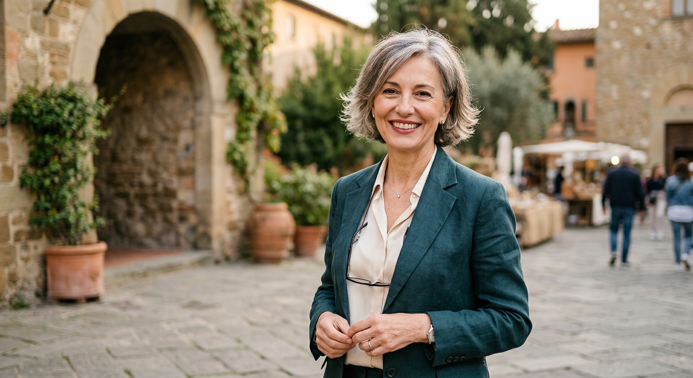 Donna matura che utilizza lo smartphone per conoscere nuove persone online